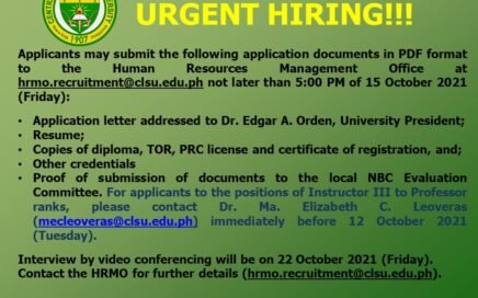 Urgent hiring